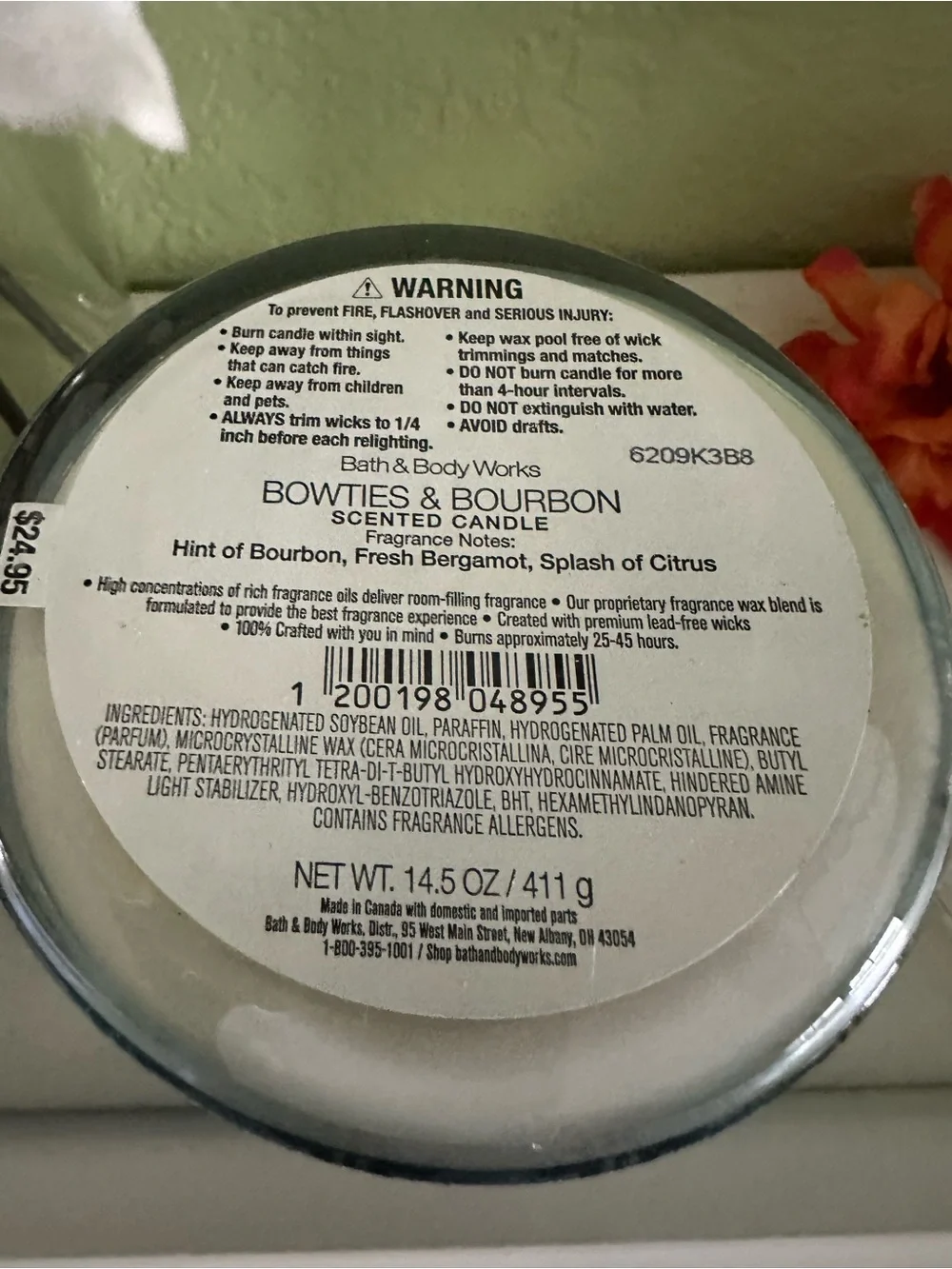 Bath & Body Works Bowties & Bourbon Scented Candle - Teal X2
